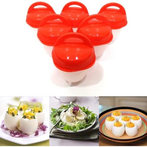 6Pcs Egg Cooker Cups Silicone Egg Maker Non-stick Hard Boil Eggs DIY Baking Mold Easy Cook Egg Poached Boiler