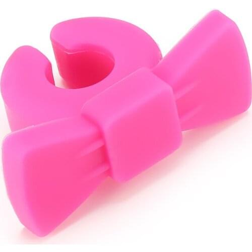6pcs Cravat Bow Tie Silicone Wine Glass Drink Markers Charms for Stemware Glasses