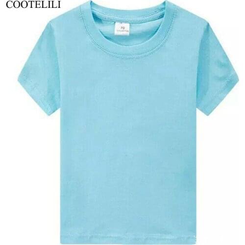 COOTELILI Boys T-Shirt Kids Basic T Shirts Top Tees Children Clothing Baby Boy Design Solid Shirts T Shirts Kids Boy Clothes