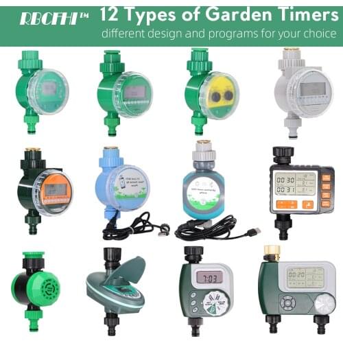 RBCFHI 12 Types Garden Water Timer Solenoid Valve Controller Automatic LCD Display Solar Energy Rain Sensor WIFI-Timer Long Life