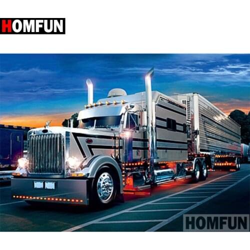 HOMFUN Full Square/Round Drill 5D DIY Diamond Painting "Car scenery" 3D Diamond Embroidery Cross Stitch Home Decor A21374