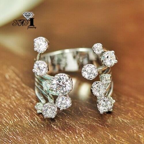 YaYI Jewelry Fashion Princess Cut 2.8 CT White Zircon Silver Color Engagement Rings wedding Heart Rings Party Rings