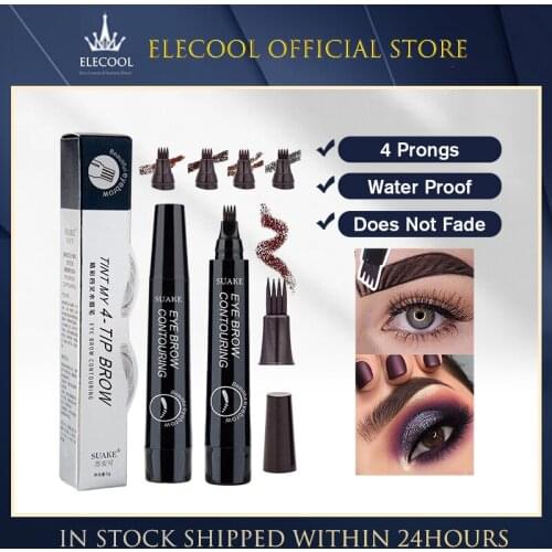 1pcs Microblading Eyebrow Tattoo Pen Waterproof Fork Tip Professional Fine Sketch Liquid EyeBrow Eyeliner Pencil TSLM1