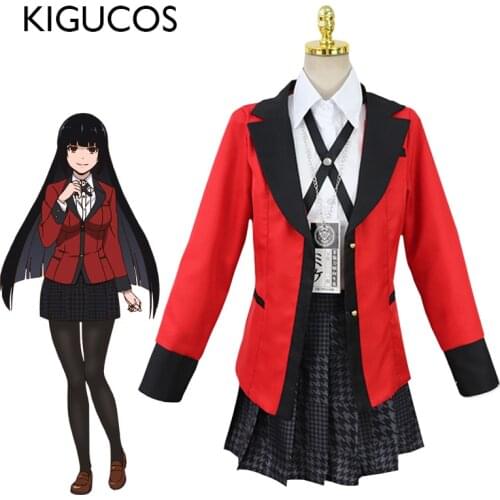 KIGUCOS Cosplay Costumes for Kakegurui One Sets Uniform Jabami Yumeko Cosplay Hoodie Yomoduki Runa Costumes