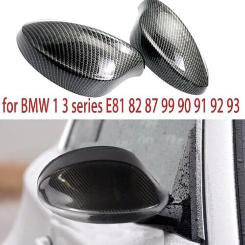 Carbon Fiber Look Caps Side Mirror Covers 2pcs Replacement High Quality for BMW 1 3 Series E81 82 87 99 90 91 92 93
