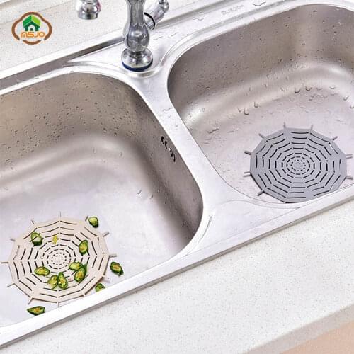 MSJO Kitchen Accessories Sink Strainer Silicone Floor Vegetable Catch Waste Universal Net Bathroom Hair Catcher Filter Shower