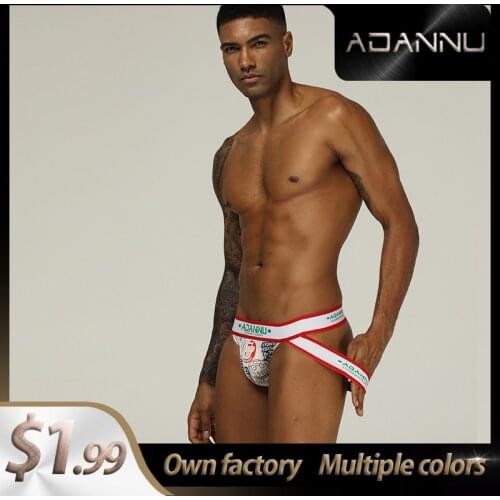ADANNU Brand male underwear sexy jockstrap cotton thong men g-string sissy panties cueca tanga breathable erotica gay underwear