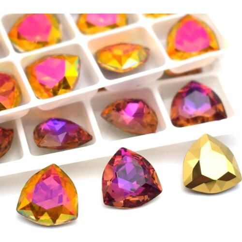 Fancy Sewing Glass Rhinestones Pointed Bottom Crystal Strass For Wedding Dress Decoration 12mm/10pcs