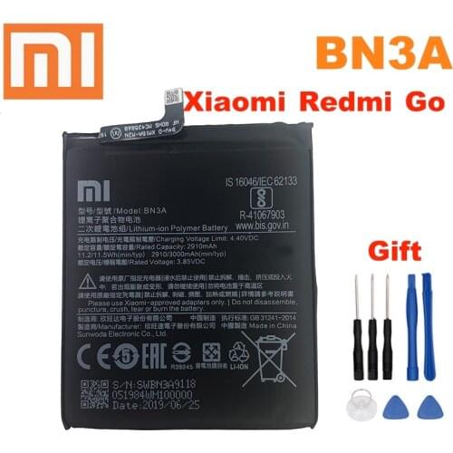 Xiao mi 100% Orginal BN3A 3000mAh battery For Xiaomi Redmi Go BN3A High Quality Phone Replacement Batteries +Tools