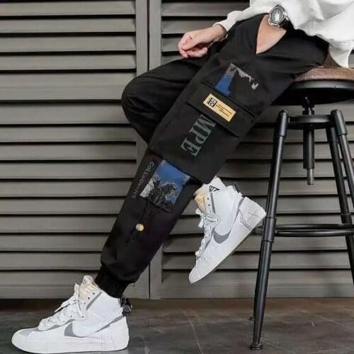 Winter Thick Sweatpants Joggers For men High Waist Straight Trousers Stylish Print Beam Feet Harem Pants Baggy Teens Unisex