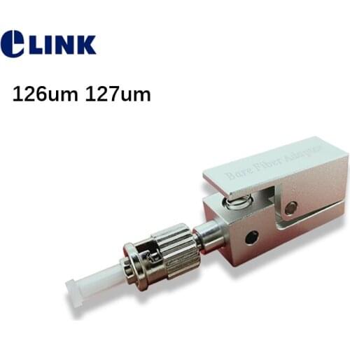 ST bare fiber adapter square type silver color metal ST UPC bare optical fibre ftth coupler 126um 127um bare fiber testing ELINK