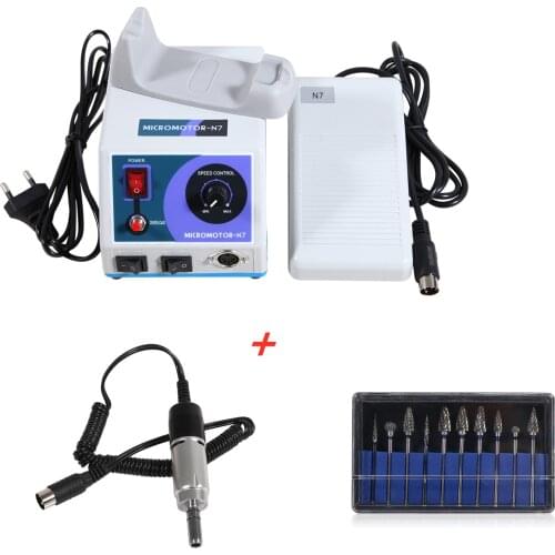 Dental Laboratorio Marathon Multipurpose Micromotor pulidor N7 + 35K RPM Handpiece + Drill Burs