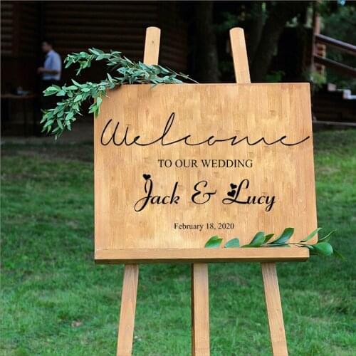 Wedding decoration DIY Vinyl decals welcome to our wedding personalized bride and groom name date customization H11