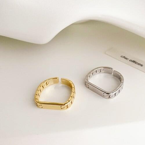 TARCLIY Vintage Geometric Metal Chain Finger Ring Gold Silver Color Simple Creative Open Women Ring Fashion Jewelry Gifts 2021