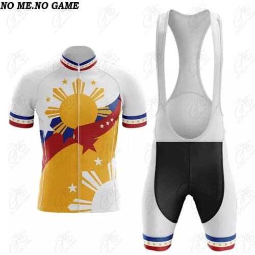 New Men Philippines Cycling Jersey Suit Pro Bicycle Team Short Sleeve Bike Clothing Kit & Bib Shorts Maillot Ciclismo Verano