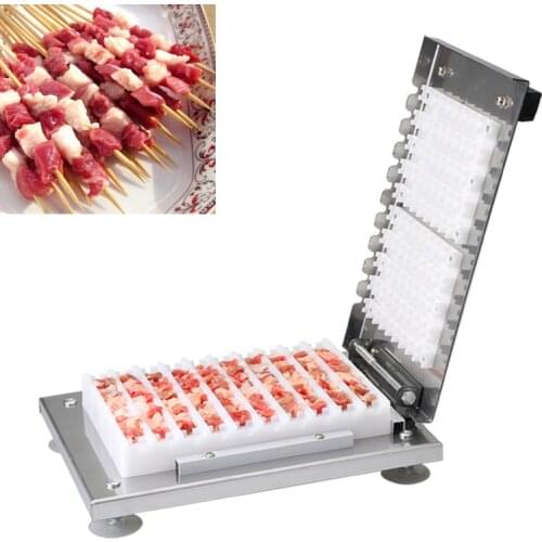Barbecue Stringer Box Machine Skewers Kebab Maker Manual Stainless Steel Easy Kabob Maker Desktop Meat Lamb Satay Skewer