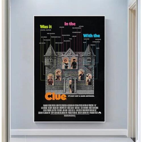 V0824 Clue Vintage Classic Movie Wall Silk Cloth HD Poster Art Home Decoration Gift