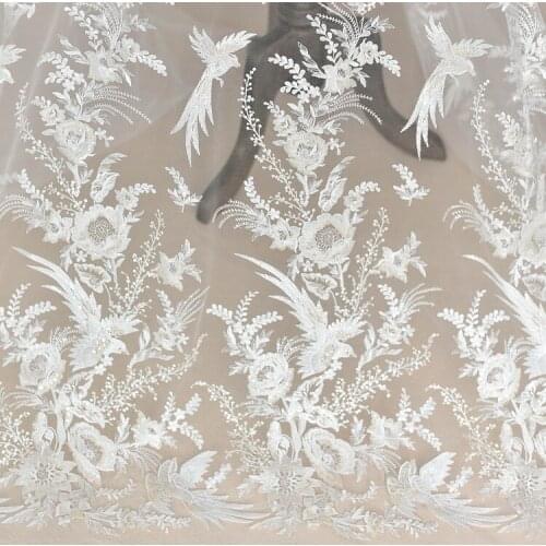 Birds high-grade embroidery lace fabric accessories handmade diy fabric material