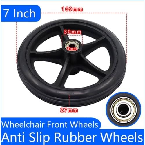 High Quality 7 Inch Wheelchair Front Wheels Small Cart Rollers Chair Wheels Accessories Disabled Old People Wheelchair