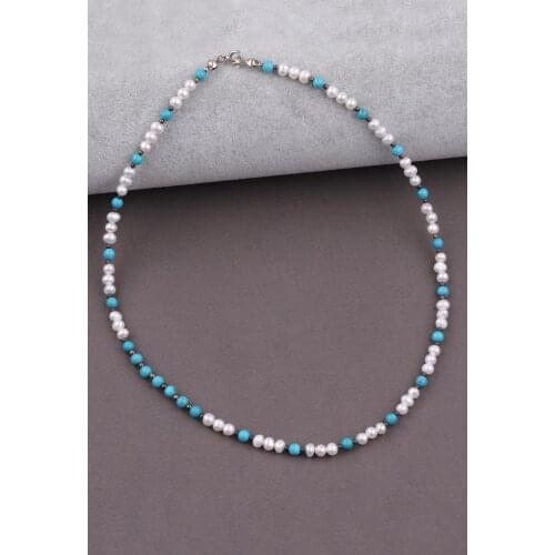 Pearl - Original Turquoise (Firuze) Natural Stone Necklace