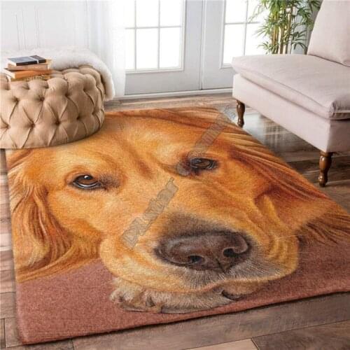 Golden Retriever Soft Flannel Lion 3D Printed Rugs Mat Rugs Anti-slip Large Rug Carpet Home Decoration 01