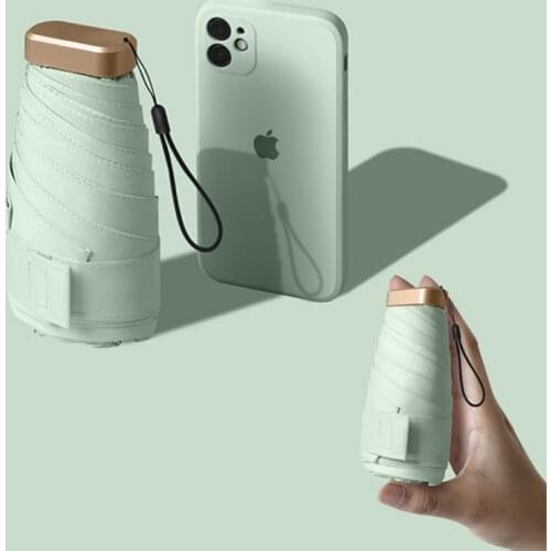 Pocket Folding Umbrella Sun Umbrella Portable Capsule Mini Umbrella Outdoor Travel Powerful Windproof Dual-Purpose Umbrella