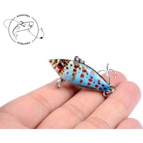 1Pcs 3D Painting VIB Fishing Lures Hard Bait 4cm/2.7g Crankbait Vibrate Plastic Artificial Swimbait Gear Wobblers For Fishing