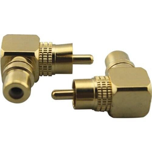 10Pcs Premium RCA Male to Female Plug Adapters M/F Gold-Plated Metal Connector 90 Degree Right Angle