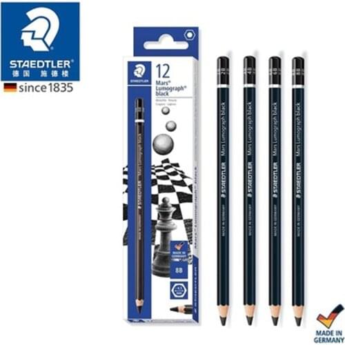 12 pcs Staedtler 100B Pencil Professional Drawing Pencils Student Sketch Pencils Charcoal Pencil School Stationery Office Supply