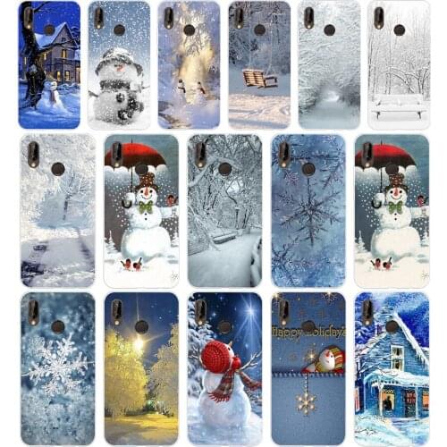 188H Animated Winter snowman snow Soft Silicone Tpu Cover Case for huawei Nova 3 3i p smart