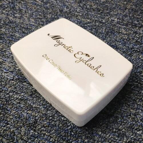 2 pairs Beautiful acrylic white box set, reusable, free magnet tweezers, single pair of 4 small clusters of magnet eyelashes