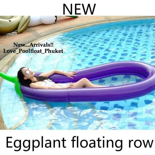 250CM Beach Mat 100inches Inflatable Giant Eggplant Pool Float Mattress Water Party Toys Sunbathe Bed Swimming Ring Circle New