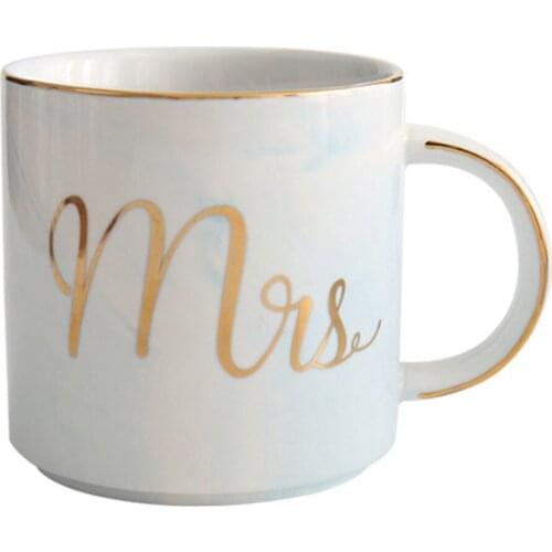 400ml Marble Stripes Ceramic Coffee Mug Mr Mrs Couples Lovers Water Milk Tea Drinking Mugs Cup Drinkware Valentines Day Present