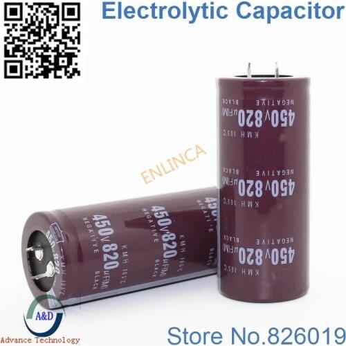 6pcs/lot 450v 820uf Radial DIP Aluminum Electrolytic Capacitors size 35*60 820uf 450v Tolerance 20