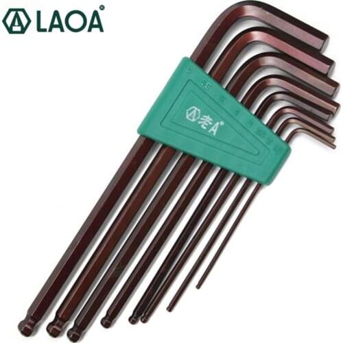 LAOA 8PCS Hex Key S2 Alloy Steel Hex Wrenches Strong Magnetic Hex Key 1.5mm 2mm 2.5mm 3mm 4mm 5mm 5.5mm 6mm