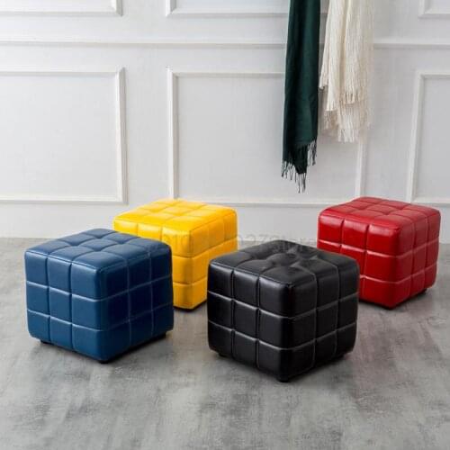 Bar Stool Leather Stool Ktv Box Stool Leather Pier Sofa Stool Leather Shoe Store Fitting Room Shoe Changing Stool