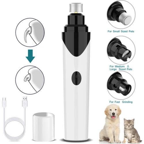 Electric Pet Nail Grinder Grooming Trimmer Painless USB Rechargeable Dog Nail Clippers Cat Paws Nail Cutter Pet Supplies