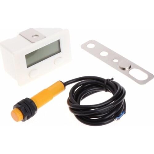 OOTDTY 1 Set LCD 5-digit Digital Electronic Counter Punch Magnetic Induction Proximity Switch Reciprocating Rotary Counter New