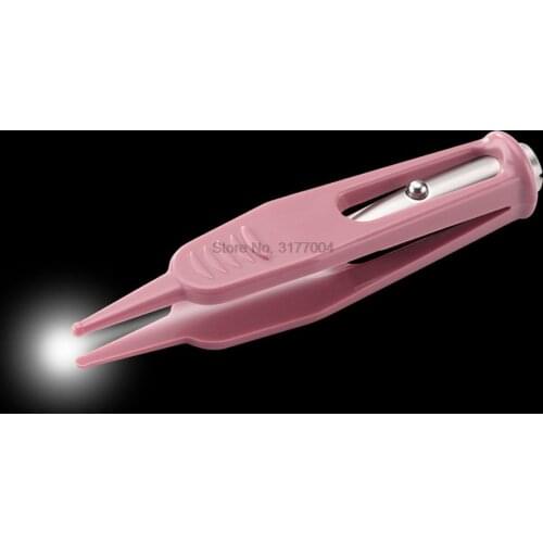 DHL 200psc Baby Cleaning Tweezer Ear Nose Navel Cleaner Remover Plastic LED Light Forcep Body Care Baby Nose Tweezer