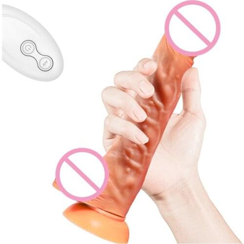 Dildo Vibrator Wireless Remote Control Telescopic Simulation Penis Female 10 Frequency Vibration AV Rod Masturbator Sex Produ L1