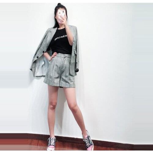 Patads French light luxury spring and summer versatile simple SLIM STRAIGHT shorts casual womens pants p6603e