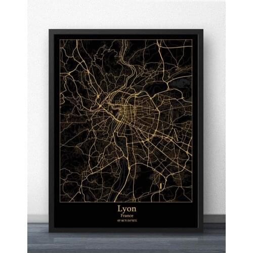 Lyon Marseille Montpellier Nantes Paris Toulouse France Map Poster