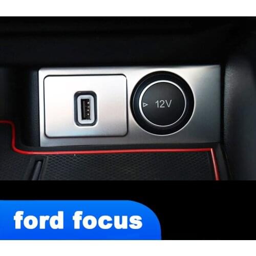 Lsrtw2017 Car Front USB Charger Button Frame Panel Trims Interior Accessories for Ford Focus MK4 2019 2020 2021 Auto Parts
