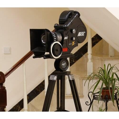 Handmade Metal Iron Crafts Retro Vintage Classic Antique Snail Camera VCR Model With Tripod Prop for Gift Home Decoration