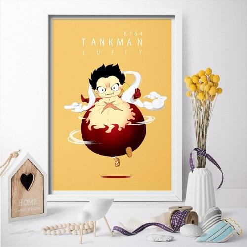 Modular Wall Artwork Canvas Paintings One Piece Monkey D Luffy Gear Anime Pictures Prints Poster Home Decor Christmas Gift Frame