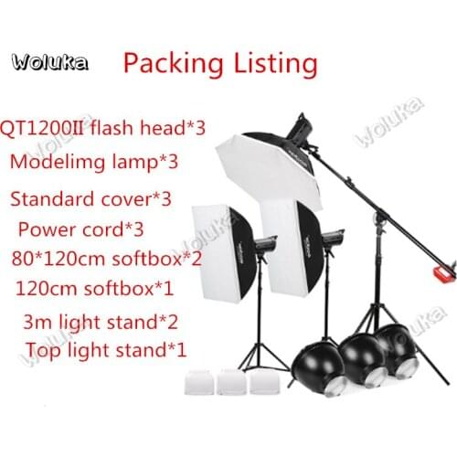 Godox Quicker 1200WII three-lamp set professional Flash Studios Studio High Speed lamp 1 sec 10 Sheets CD50 T03