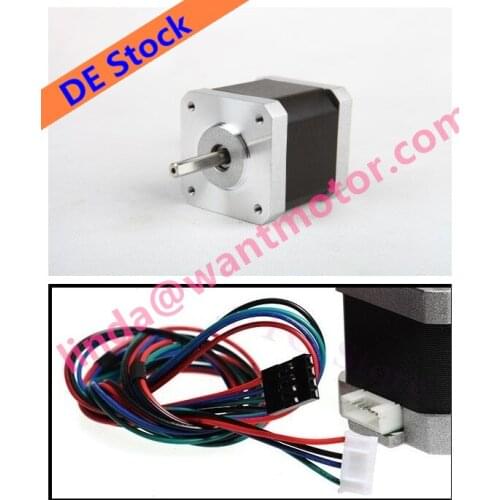 New Arrival! 1pc Wantai Nema17 Stepper Motor 42BYGHW609-X Single Flat 4000g.cm 40mm 1.7A 4-Lead D-Shaft with Connector