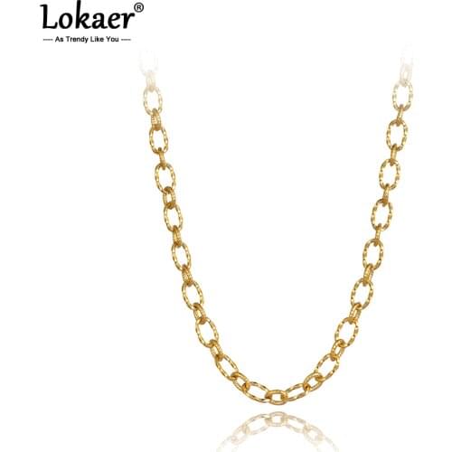 Lokaer Bohemia Titanium Stainless Steel Charm Pendant Necklaces Jewelry Hiphop/Rock Link Chain Necklace For Women Men N21035