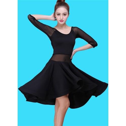Adult Latin Dance dress Woman Practice dress 2018 Performance Latin Dance skirt Salsa tango black Women Latin dance dresses
