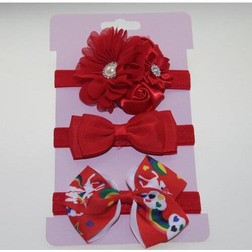 On sale 3pcs girls hair accessories Kids Elastic Floral Headband Hair Girls boy Bowknot Elastic bands unicorn Headwear Hairband